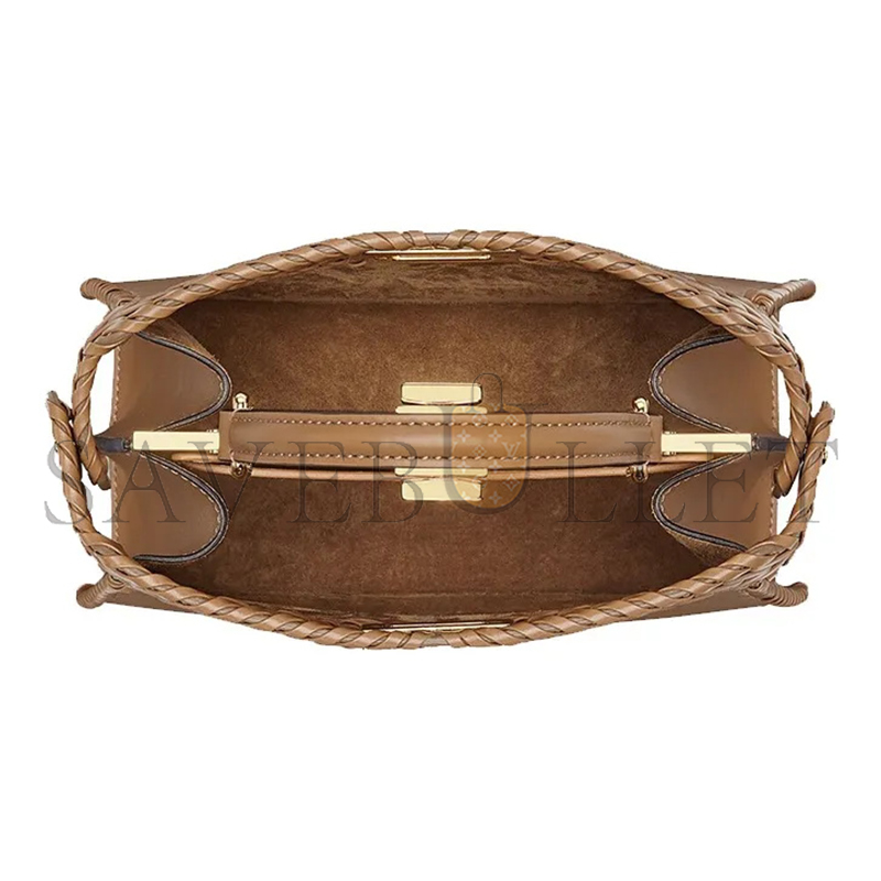 F**di vitello king ceylon shiny nappa woven small peekaboo i see u satchel sand 8bn327ahvyf11wp (33*26*14cm)